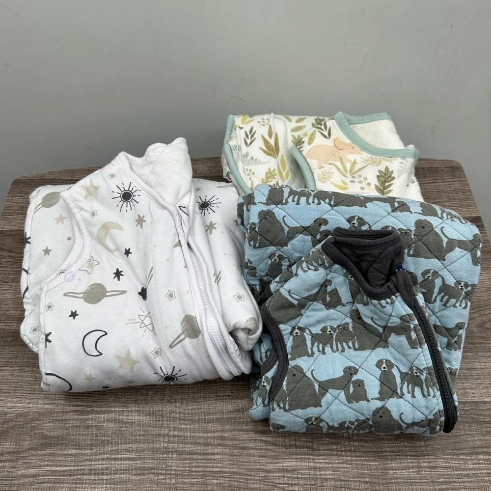 BABY BOY Bundle x3 adorable sleeping animal casual soft PJ Sacks 0-6 Months